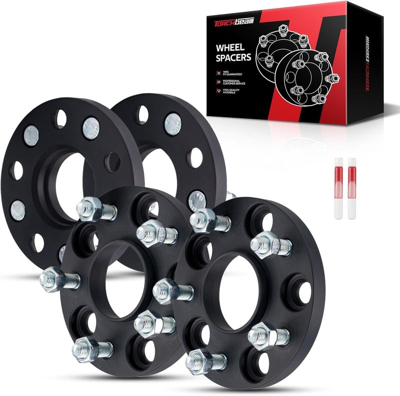 Torchbeam 5x4.5 Hub Centric Wheel Spacers 15mm for Accord 2003-2022, Civic 2006-2022, CL 2001-2003, Crosstour 2012-2015, CR-V 1998-2022, 5×114.3mm Wheel Adapters 5 lug M12x1.5 for 64.1mm Hub Bore 4pcs - Image 1